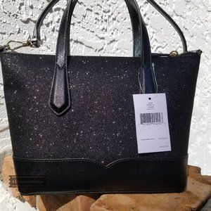 small black glitter bag